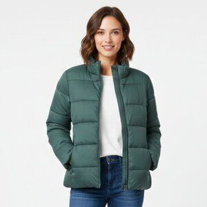 Classic Women's Puffer Jacket - Forest Green